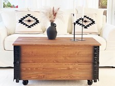 Couchtisch Truhe Wohnzimmertisch Sofatisch Holz massiv vintage shabby loft alt