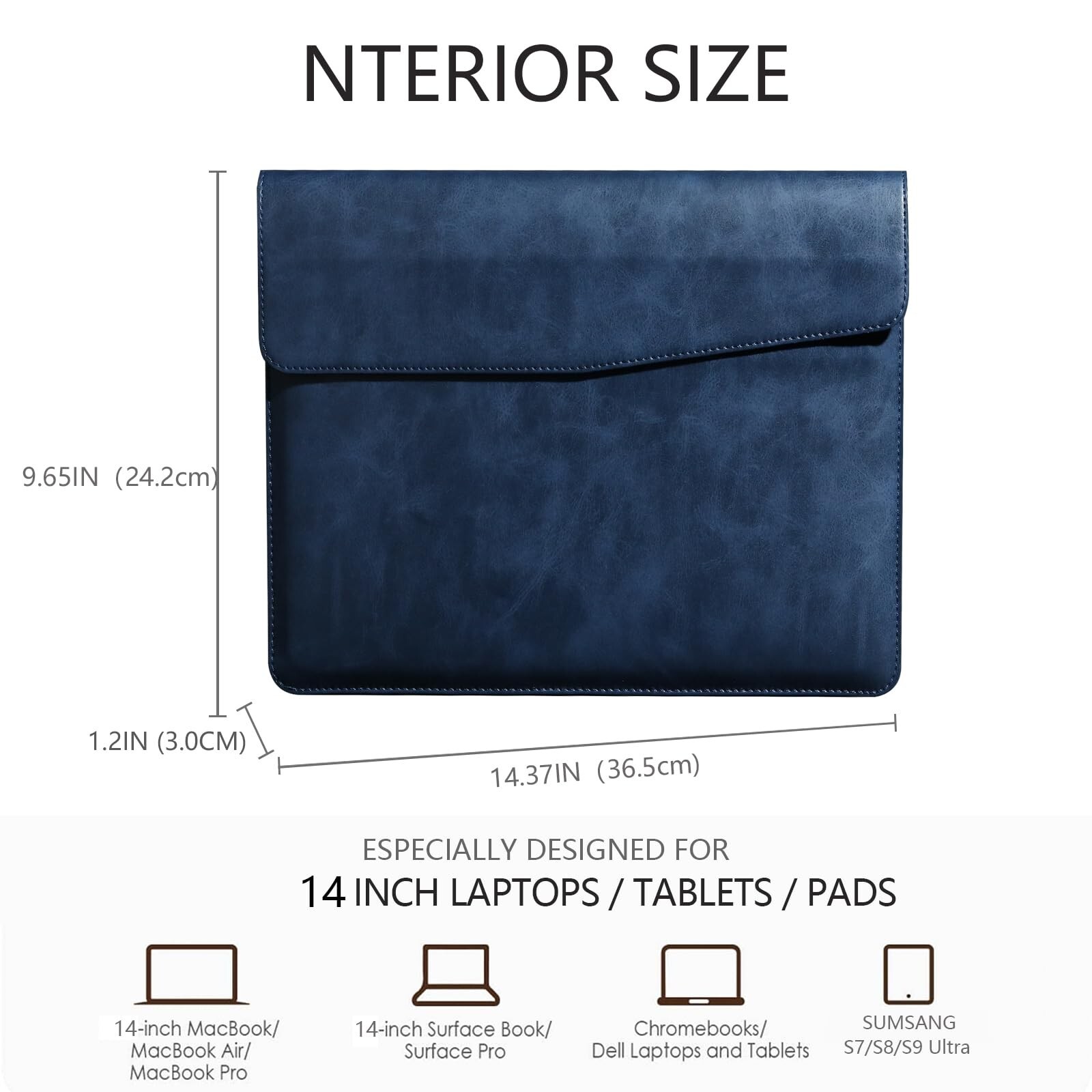 Leather Laptop Sleeve for MacBook Pro 14 Inch M3 M2 Pro/Max 2023 & M1 Case,Sl...
