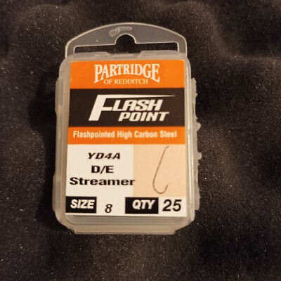 Partridge  ''flash Point YD4A D/E Streamer Fishing hooks  # Size 8