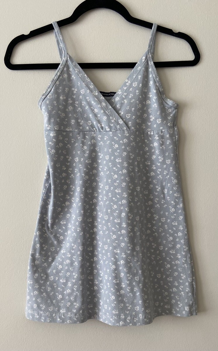 brandy melville jada dress blue Floral Amara Size XS/S adult-long-sleeve Colors:Creme Walnut Polka Dot ❤️🗡️I had so much