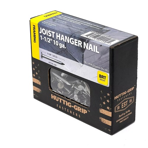 Huttig Grip 10 Stärke Balkenaufhänger Nagel 1-1/2 Zoll HGN11210JH1 hell 1 Pfund 165 Nägel - Bild 3 von 6