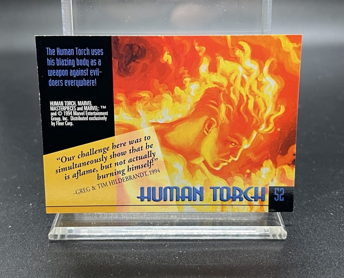 1994 Fleer Marvel Masterpieces SkyBox Human Torch #52 Hildebrandt