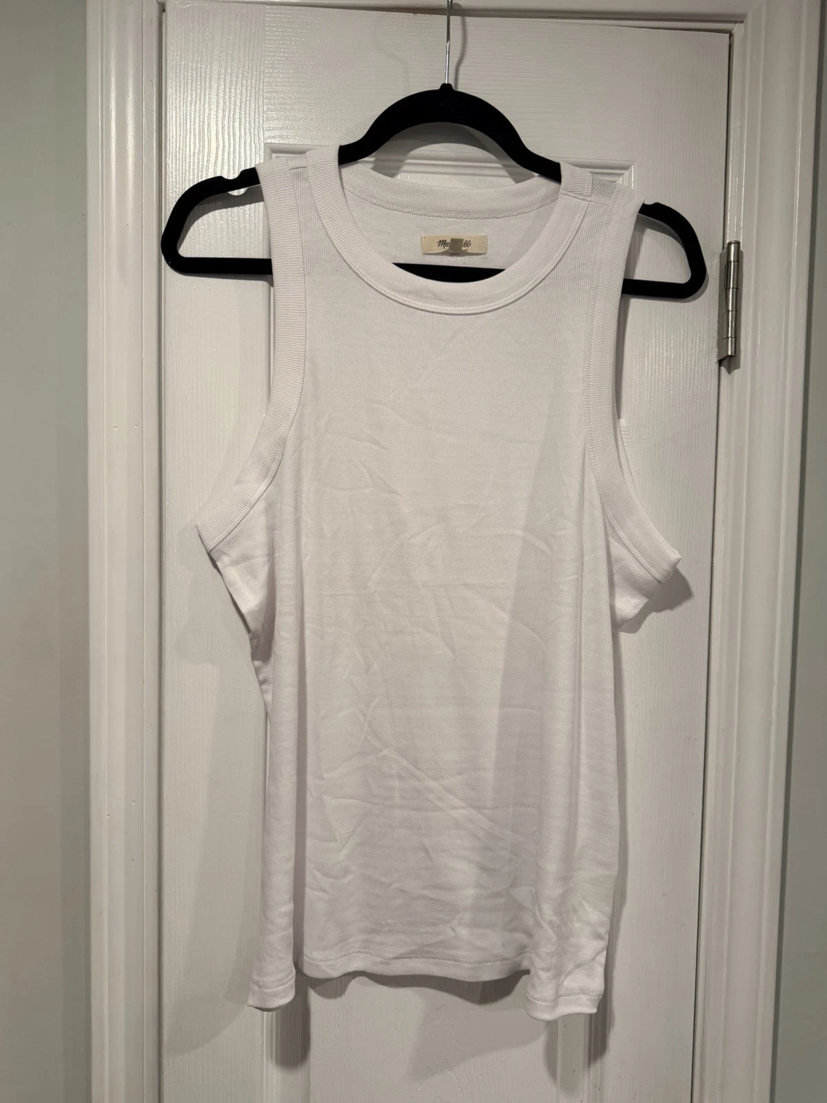 NWOT Madewell Size XL White Ribbed Supima Cotton Racerback Tank Top