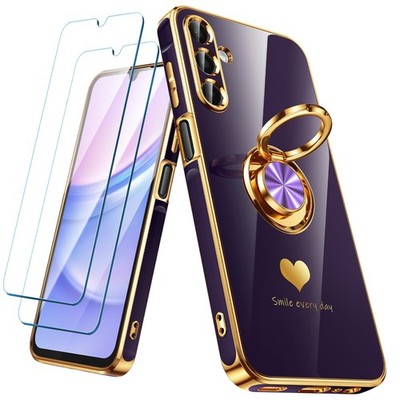 Nonional for Samsung Galaxy A15 5G Case with 2 Pack Screen Protector, Purple 
