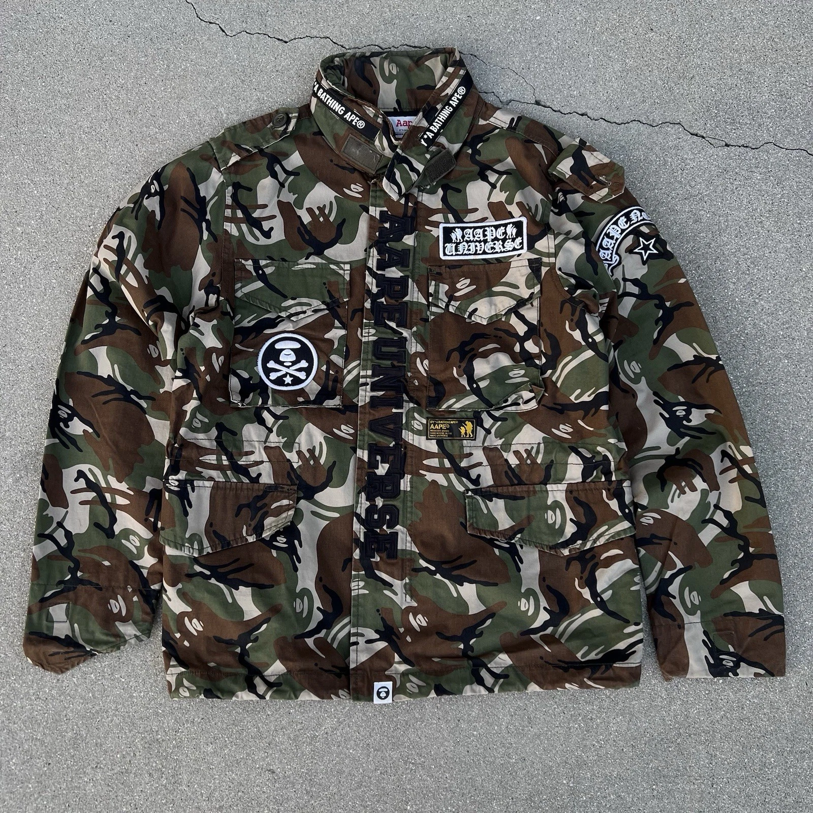 Vintage 2000’s Aape Bape Bathing Ape Full-Zip Military Camo Jacket L image 2