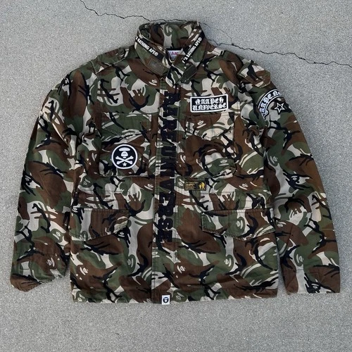 Vintage 2000’s Aape Bape Bathing Ape Full-Zip Military Camo Jacket L image 2