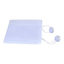 Mesh Bath Toy Storage Bag With Hook For Bathroom Organizer White 35 x 45 cm