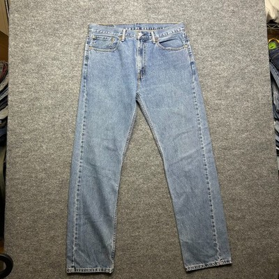 Levi s 505 Straight Jeans Men's Blue Denim Pockets Classic Zip Fly Y2K - 36X32
