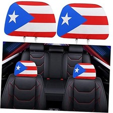 2 Pack Headrest Covers for Puerto Rico Flag, Seat Cover Puerto Rico flag