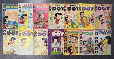 Little Dot, Dot-Land, Uncles & Aunts, 1969-1971 Harvey Comics Lot Of 14 Books