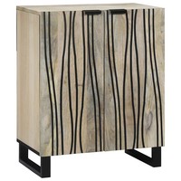 Schmales Sideboard Massivholz Mango Weiß 60 Cm X 33,5 Cm X 75 Cm