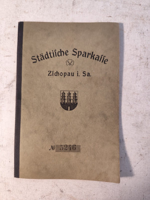 Sparkassenbuch Bank Zschopau sachs. E. Richter Gornau Amtsberg Dittersdorf 1934