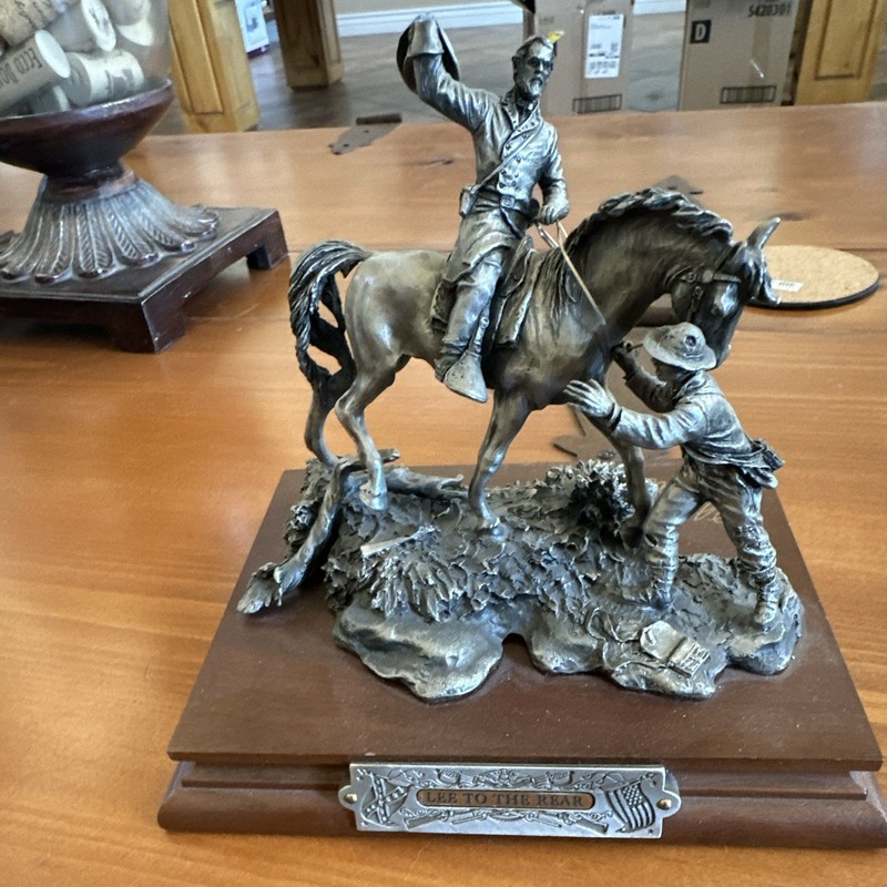 Civil War Confederate Cavalry Soldier on Horse Figurine Signed W. Browning