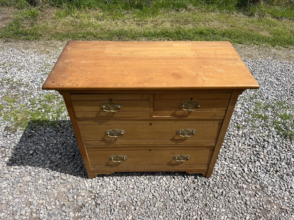 Edwardian Ash Chest of Drawers / Vintage Ash Chest / Rustic Ash Chest - Image 3 of 4
