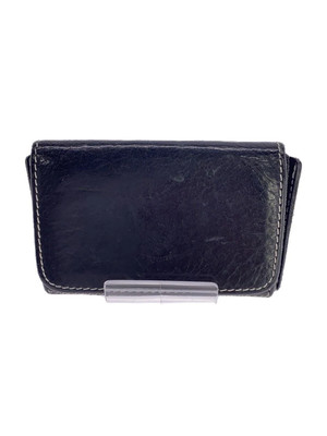 IL BISONTE Leather Card Case Wallet Black Men's, Slightly
