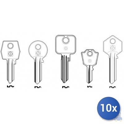 10x Silca Flachschlüssel Messing Vi10