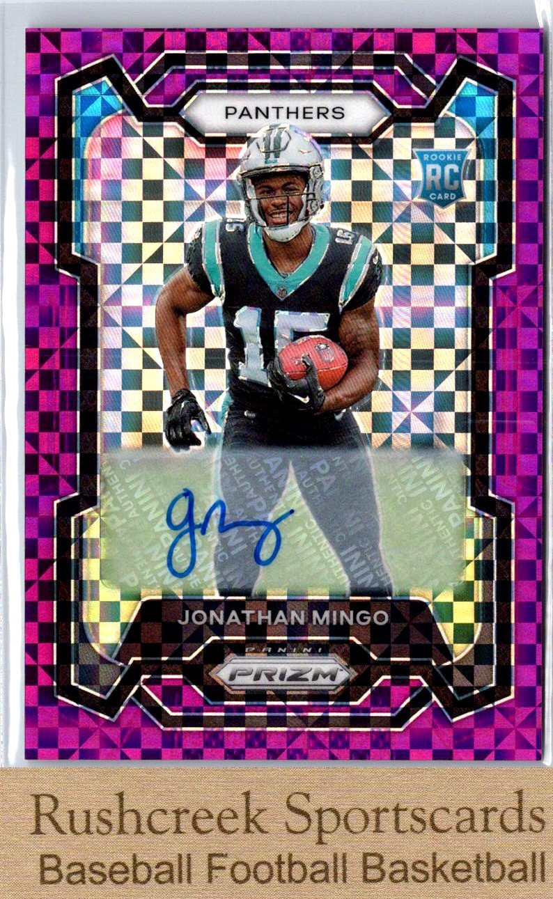 2023 Panini Prizm #312 Jonathan Mingo /49 Rookie Auto Prizm Purple Power