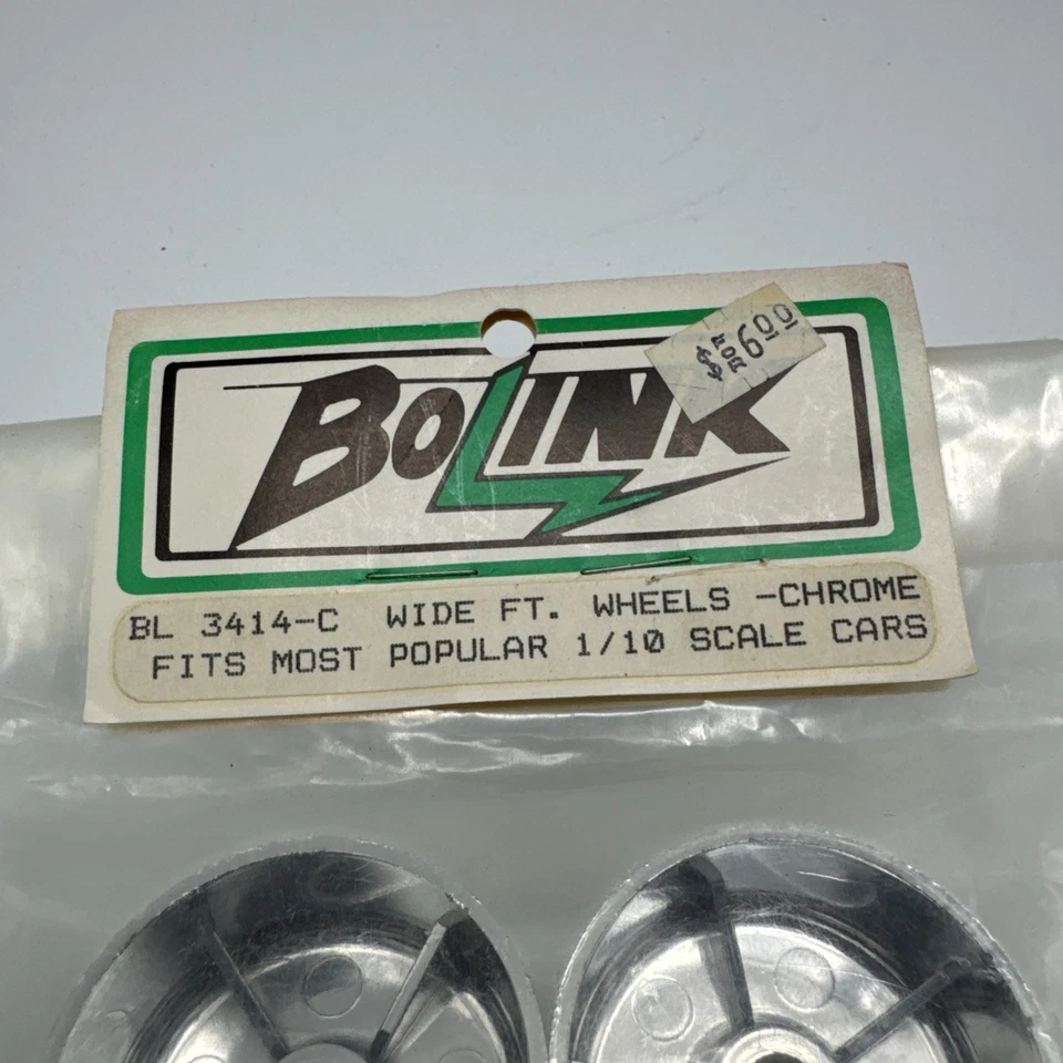Vintage Bolink Chrome Wide Front Wheels Fits Most 1/10 Scale Cars 3414-C - Image 2 of 4