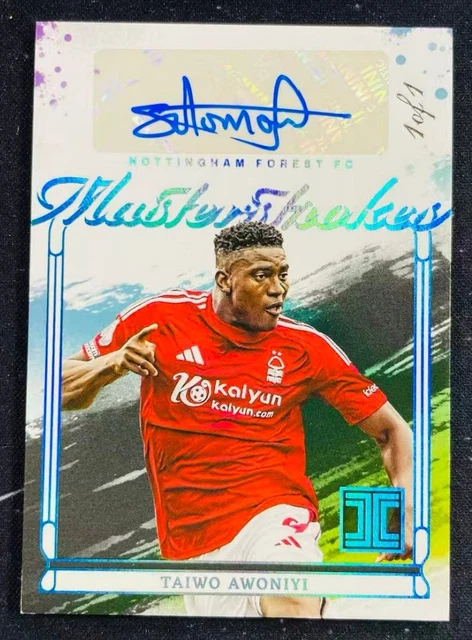 Taiwo Awoniyi 2024-25 Panini Impeccable EPL Master Strokes Auto Platinum 1/1