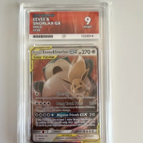 Eevee & Snorlax GX TAG TEAM Holo UR #120/181 Team Up 2019 Ace 9