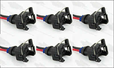 6 - EV1 Fuel Injector Connector Plug Clip Pigtail Quick Disconnect  