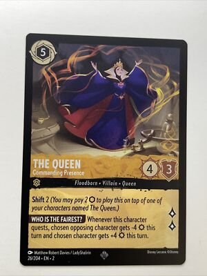 the queen lorcana card THE QUEEN (Super Rare) Cold Foil Disney Lorcana Rise Of The Floodborn  26/204