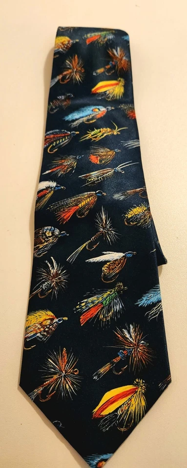 Corbata señuelos de pesca de novedad D'em Crazy Tie 100 % poliéster para hombre azul marino Foto 2 de 4