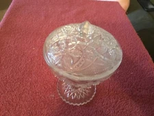Clear glass covered candy dish
