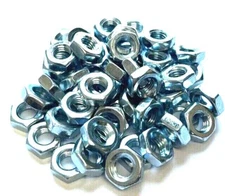 1/4-28 UNF HEX JAM NUTS THIN WALL NUT  ZINC COATED - STEEL - 50 PIECES
