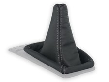 PARA VW GOLF II MK2 A2 1983-1992 CAMBIO DE MARCHAS BOTA POLAINA CUERO COSTURAS GRIS