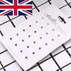 12pairs Set Silver Womens Girls Earrings Colourful Crystal Stud Earrings UK