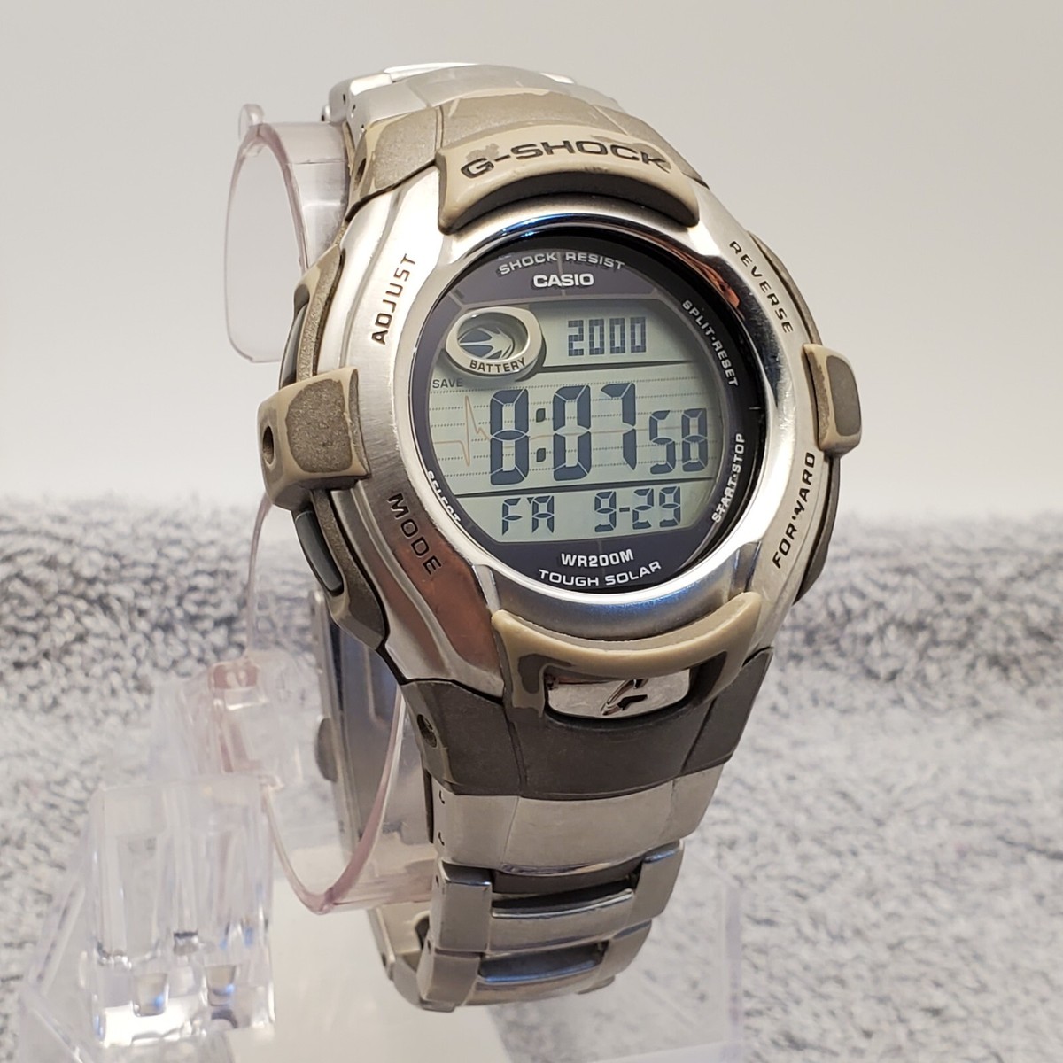 【美品】CASIO G-SHOCK G-7300 G-Shock Vintage G-7300 Military Army Black Worldtime Solar
