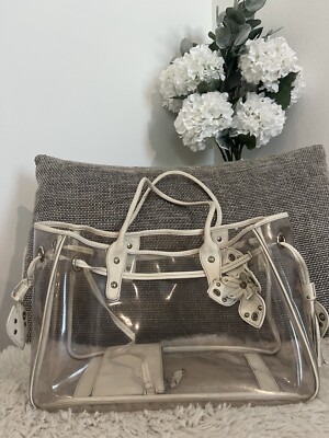 00SS MIU MIU ミュウミュウ クリアバック ボストンバック PVC MIU MIU Clear PVC White Clear Large Tote Bag AUTHENTIC | eBay