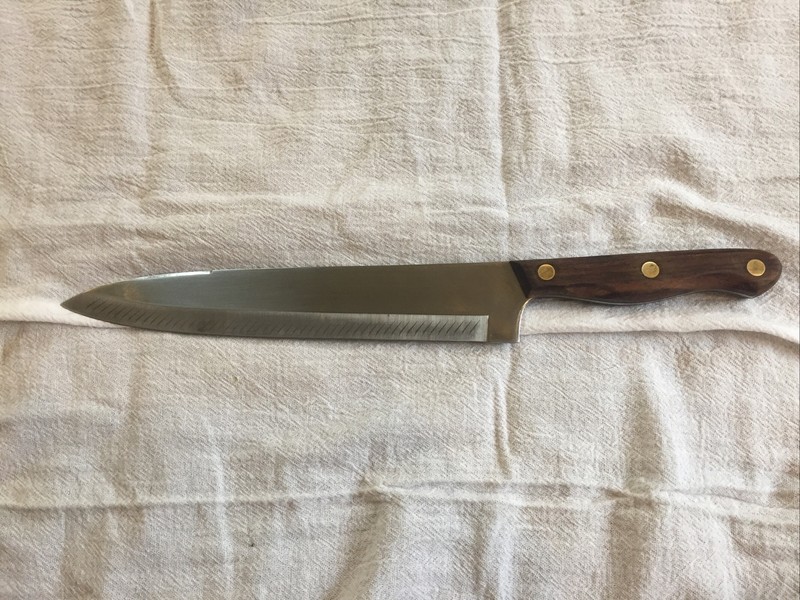 Lifetime Cutlery Jet Cut D400 Carving Chef Knife Stainless Steel Japan 9” Blade