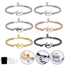 Pet Cremation Jewelry Cat Urn Bracelet F/Ashes Adjustable Link Chain Urn Bangle