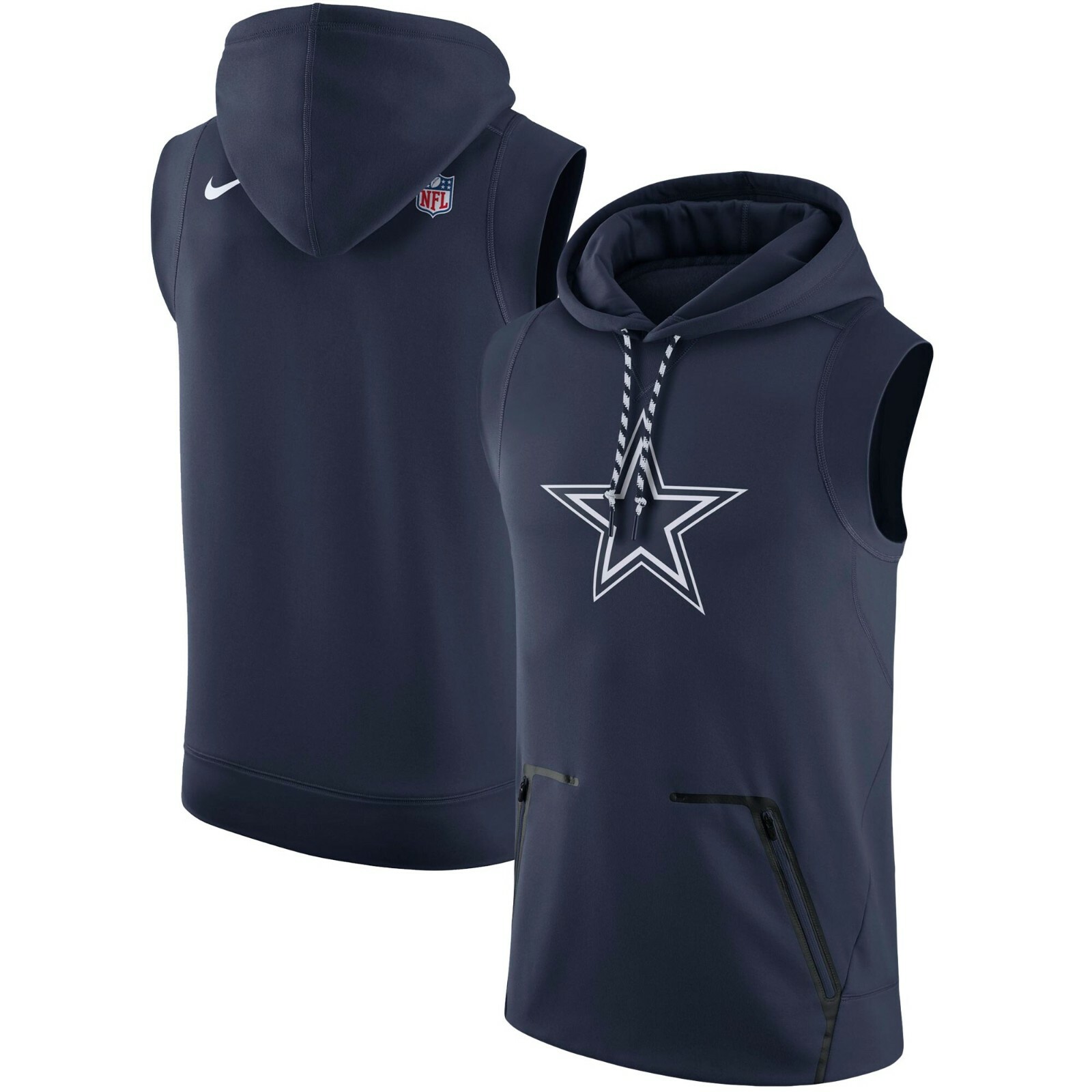 men's dallas cowboys nike navy practice performance pullover hoodie