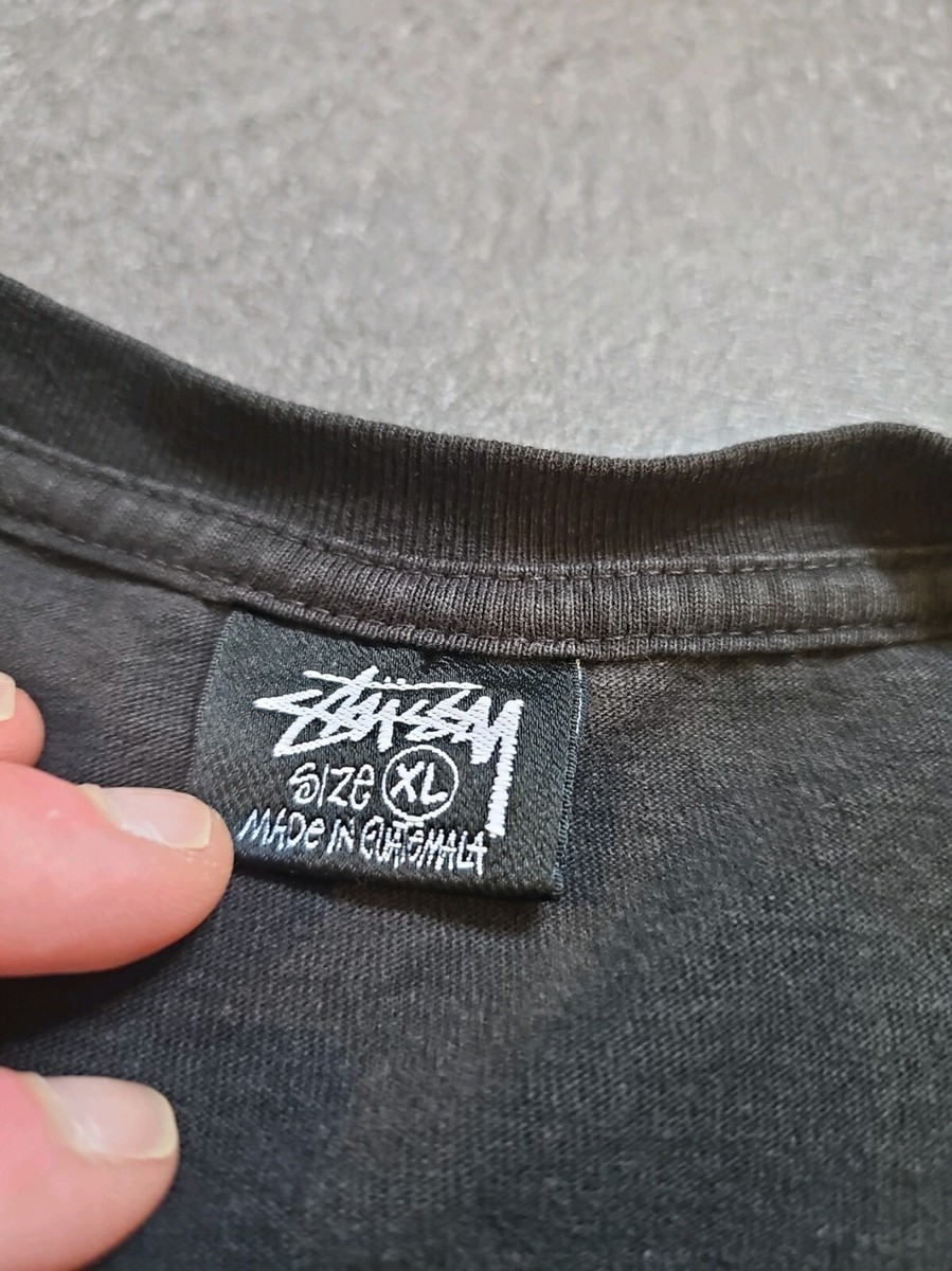STUSSY BIG LION LOGO 2 SIDED T SHIRT BLACK SZ XL | eBay