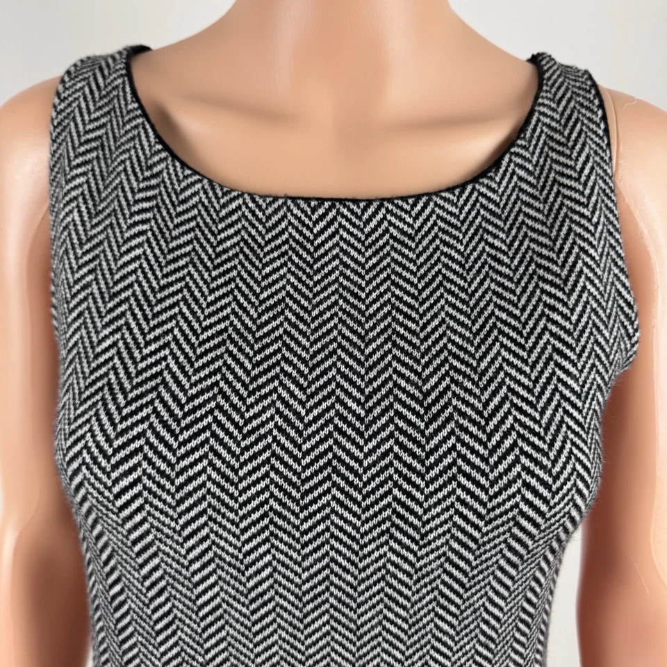 C by BLOOMINGDALE'S Merino Wool Cashmere Knit Dress XS Herringbone Chevron - Image 4 of 4