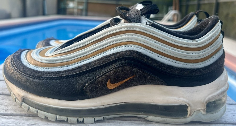 Nike Air Max 97 GS Fleece Black Yellow Kids Size 4.5