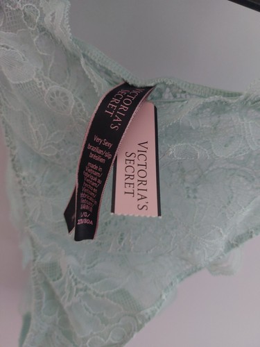 NEW Victoria Secret Mint BOMBSHELL BOOST Sexy LACE Bra & Knicker SET Size 34D L - Picture 12 of 14