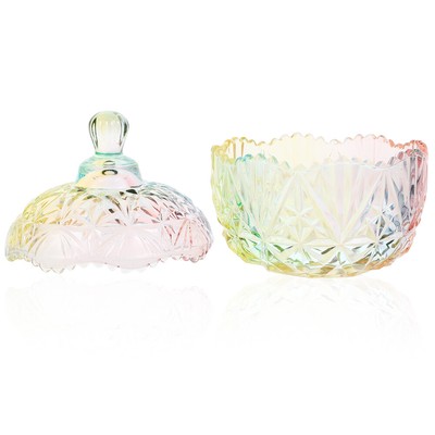 Colorful Glass Storage Jar Crystal Candy Jar Decorative Candy Jar