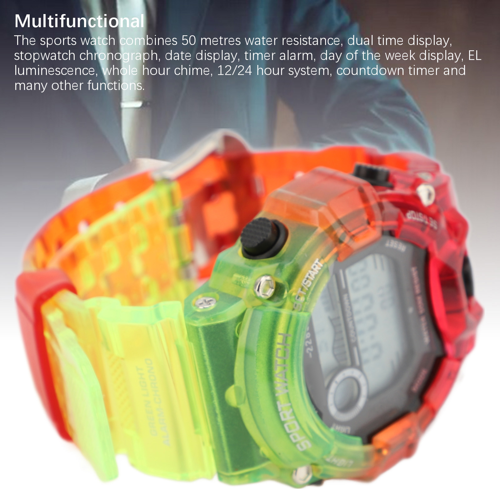 Round Dual Time Chronograph Countdown Sport Watch For Youth WYD NIC