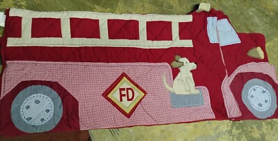 Pottery Barn Kids Fire Engine Sleeping Bag red with dog
