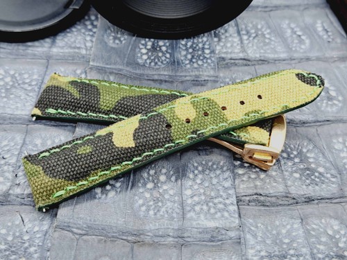 20mm/18mm Camouflage Canvas Watch Band Vintage style Military fashion - Picture 4 of 14