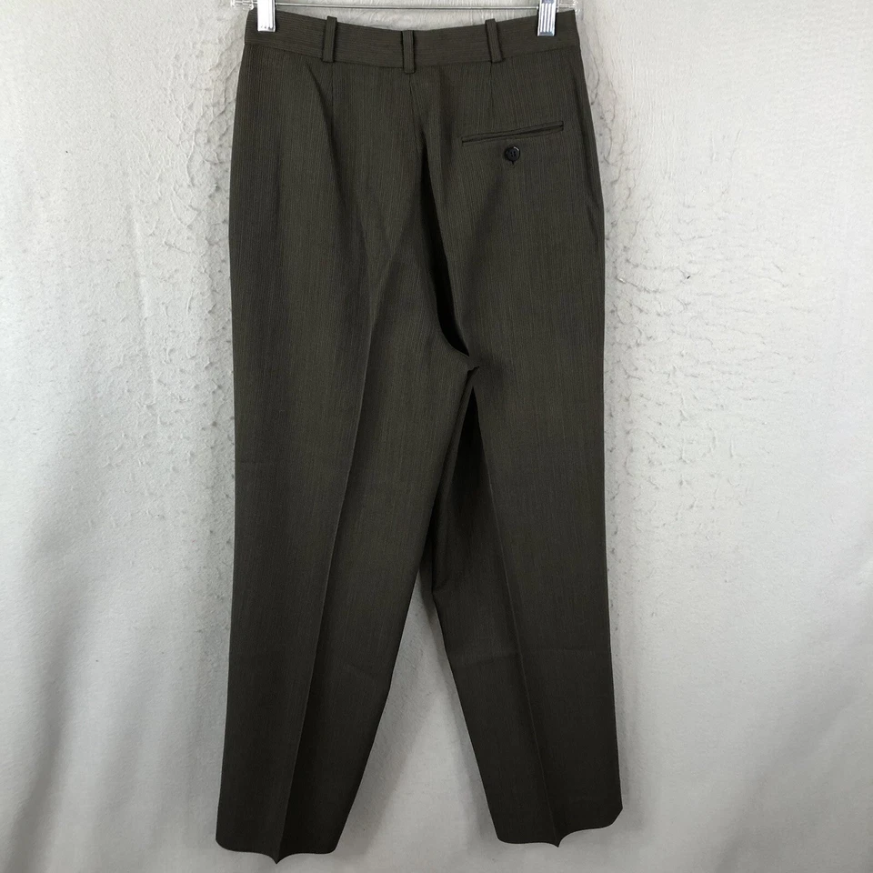 Винтажные женские брюки Barry Bricken 6 коричневые 100% шерсть высокая талия офис карьера - Изображение 4 из 4