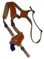 NEW Barsony Tan Leather Horizontal Gun Shoulder Holster Charter Arms 2" SnubNose
