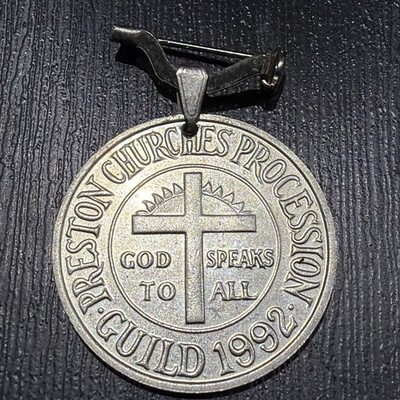Preston Guild - Churches Procession 1992 - God Speaks To All - 30mm Medaillon. 