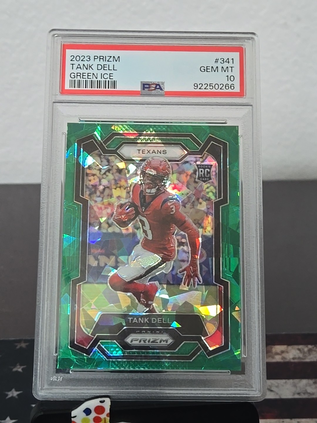 2023 Panini Prizm Tank Dell Green Ice PSA 10 Houston Texans Rookie #341 RC