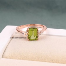 Peridot Ring, 925 Sterling Silver, August Birthstone, Wedding Ring, Gift For Her