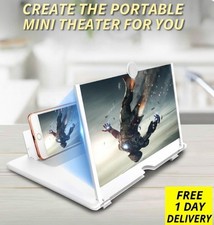 14" Phone Screen Magnifier 3D Enlarger w/ Foldable Stand Holder for All Phones